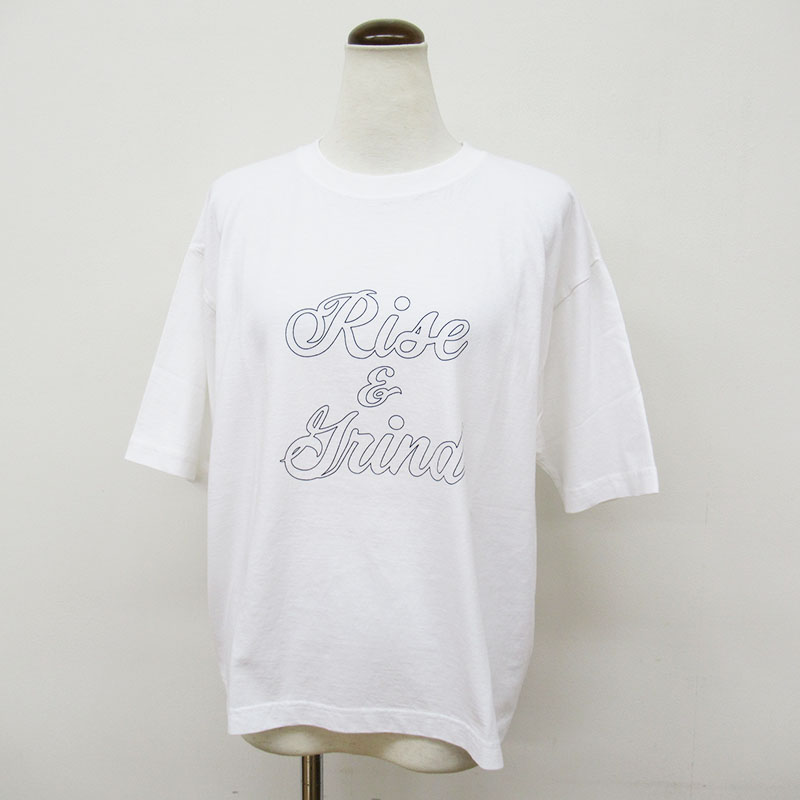 bibmilk コットンTシャツ“Rise&Grind”/WH01 【日本製】